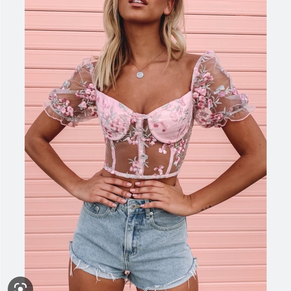 Beginning boutique mesh crop top